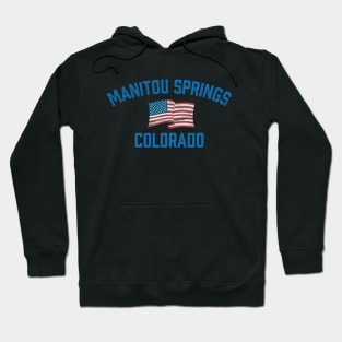 Manitou Springs Colorado Vintage USA Flag Hoodie